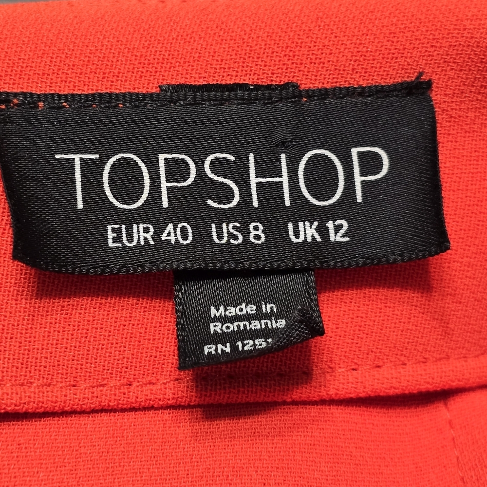 Topshop Crepe Red Ruffle Mini Skirt Women's Size 8 - Picture 6 of 7